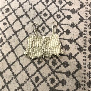 Billabong Green Gingham Crop Top